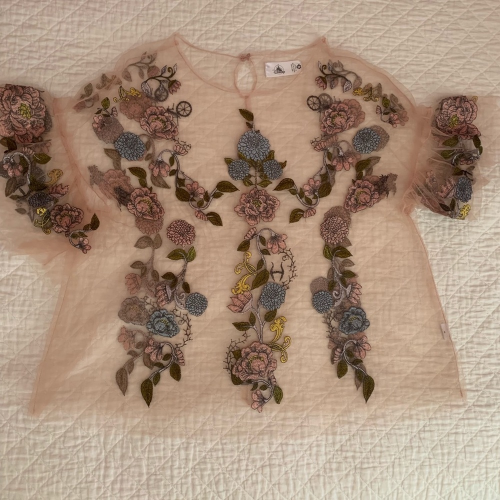 Disney Sleeping Beauty Blush Pink Mesh Blouse